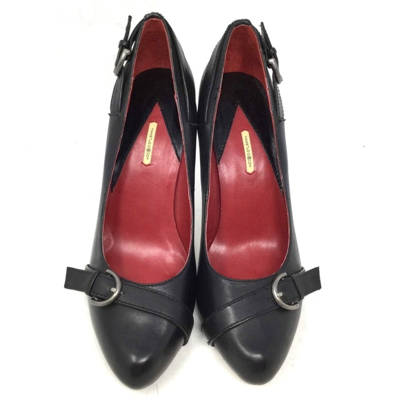 Maxstudio.Com Women Heels Size Us 8M Black Leather - Picture 6 of 8